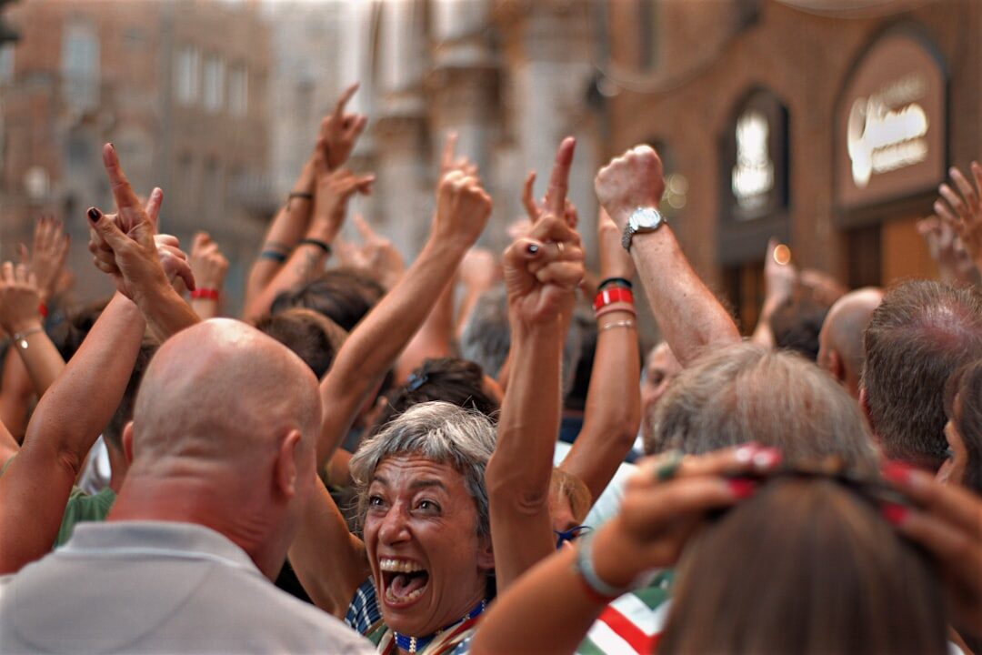 group of people celebrating
